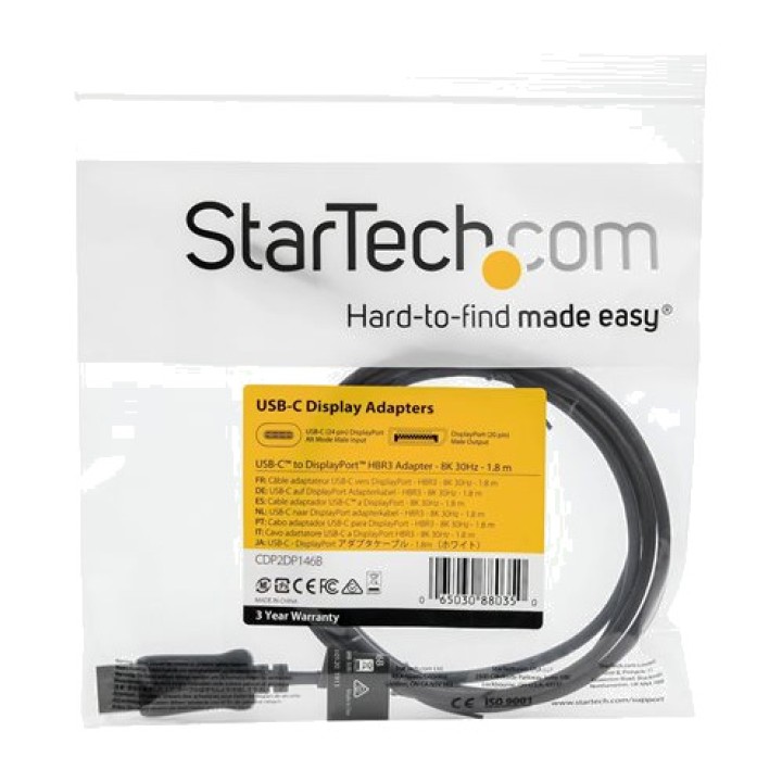 STARTECH.COM USB-C-adapterkabel til DisplayPort 1.4 8K 180