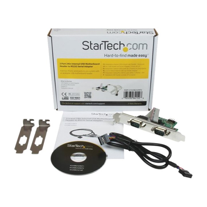 STARTECH.COM Adaptador intern USB a 2 ports sèrie amb suport