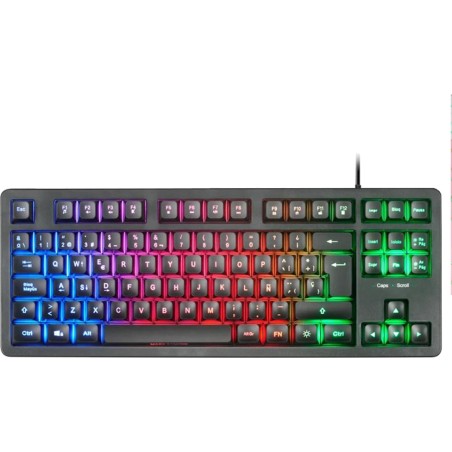 teclado gaming tkl de membrana h-mech con iluminación frgb mk023 qwerty-es