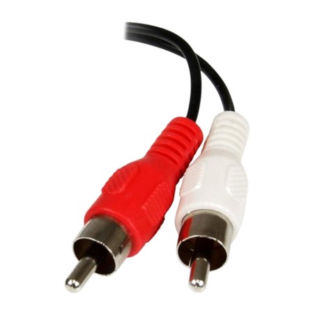 kabel audio minijack żeński na podwójne rca męskie 3,5 mm 15 cm