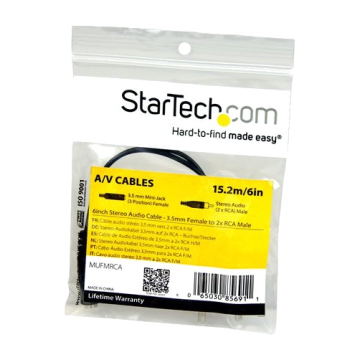 STARTECH.COM Καλώδιο προσαρμογέα ήχου minijack θηλυκό σε