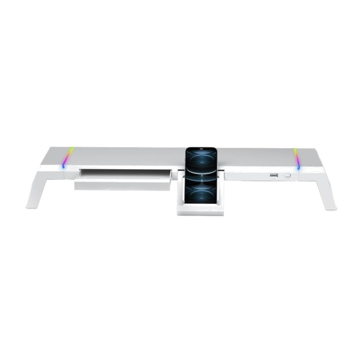 MARS GAMING Monitor riser with RGB lighting, USB port and