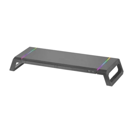 elevador para monitor con iluminación rgb, puerto usb y cajón mgs-one 30kg