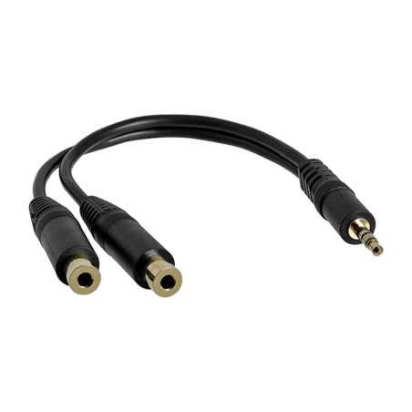 y audio elosztókábel, minijack apa – dupla anya 3,5 mm 15 cm muy1mff