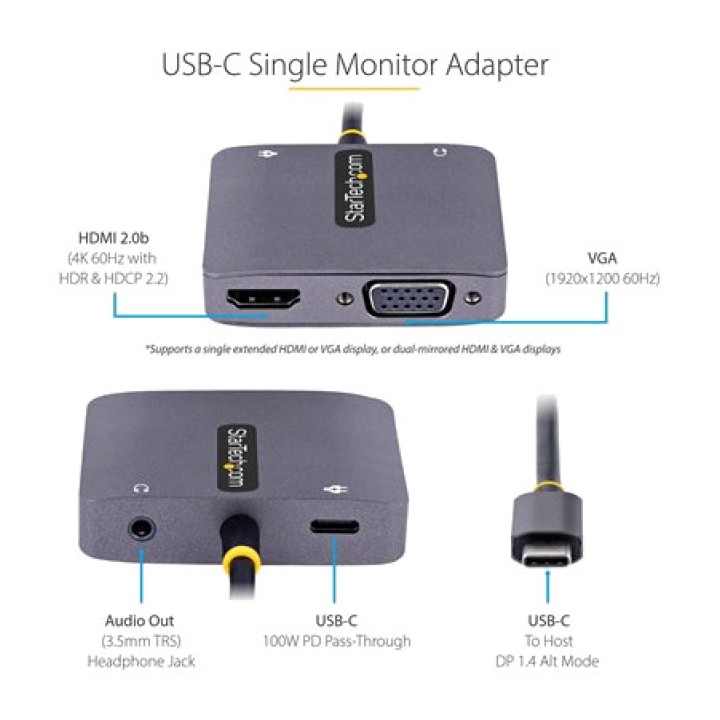 STARTECH.COM Adaptador multiport USB-C 4 en 1 per a portàtil