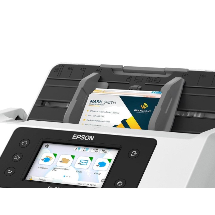 EPSON Escáner de documentos en red con alimentador automático y wifi WORKFORCE-DS-800WN A4 50PPM DSP0000032903