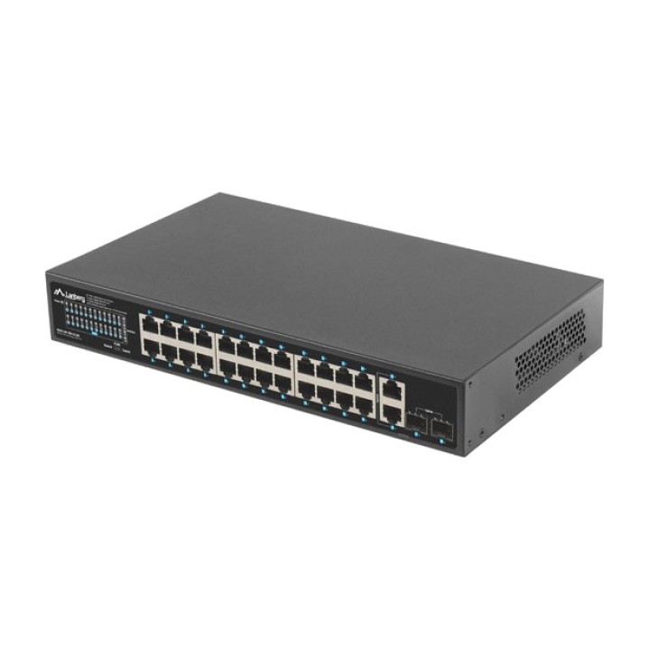 LANBERG Switch PoE+ gigabit no gestionable de 26 puertos y 2