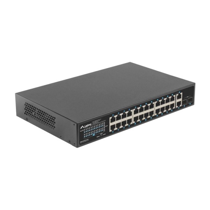 LANBERG Switch Gigabit PoE+ non gestito a 26 porte con 2