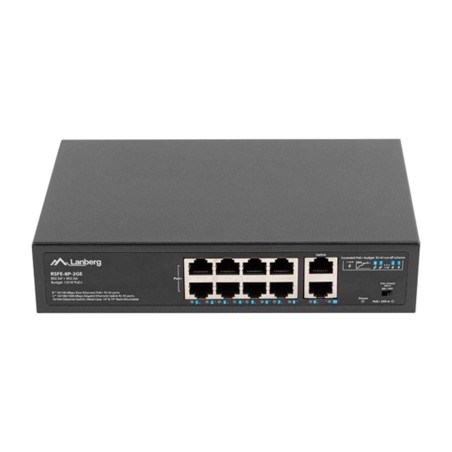 switch poe+ non gestito a 10 porte per rack 8x100mbps 2x1gbps 120w rsfe-8p-2ge-120