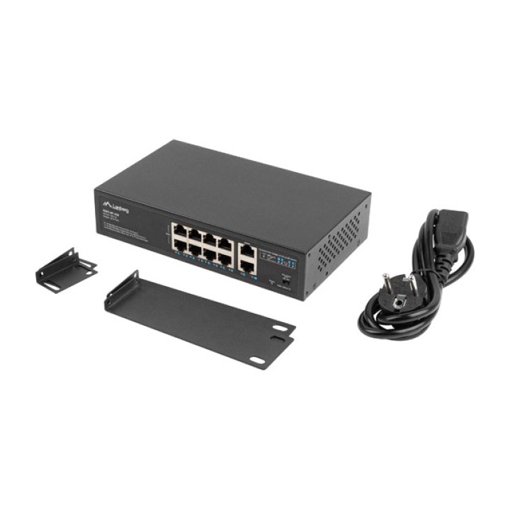 LANBERG Switch PoE+ non manageable à 10 ports pour rack