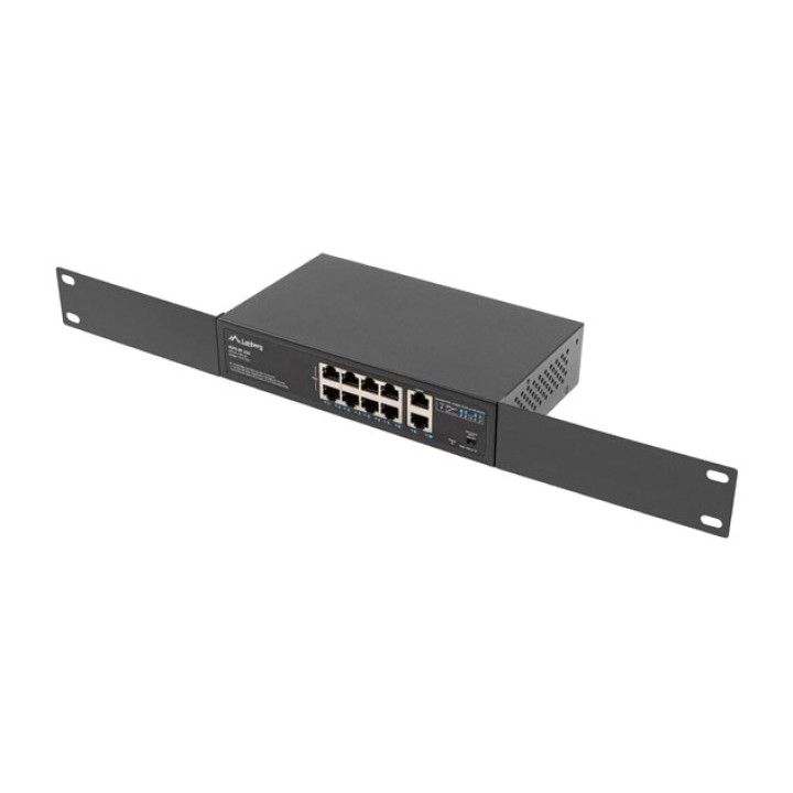 LANBERG Switch PoE+ no gestionable de 10 puertos para rack