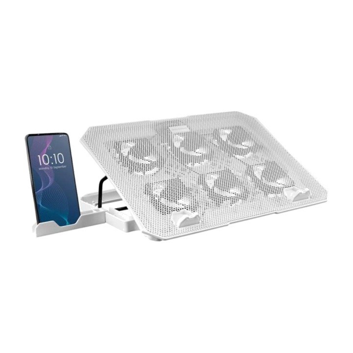 MARS GAMING Cooling pad with mobile phone holder for laptops