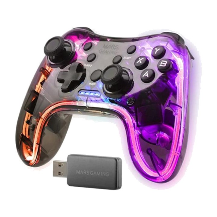 MARS GAMING Mando inalámbrico multiplataforma con iluminación RGB MGP-24 2.4GHZ DSP0000020245