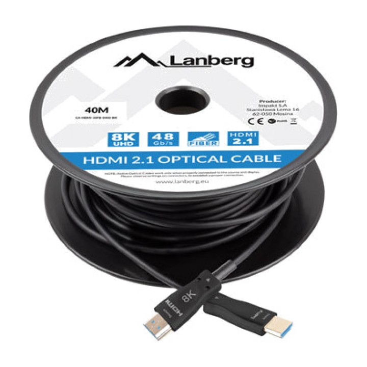 LANBERG Aktivt optisk HDMI-kabel med hanstik AOC V2.1 8K