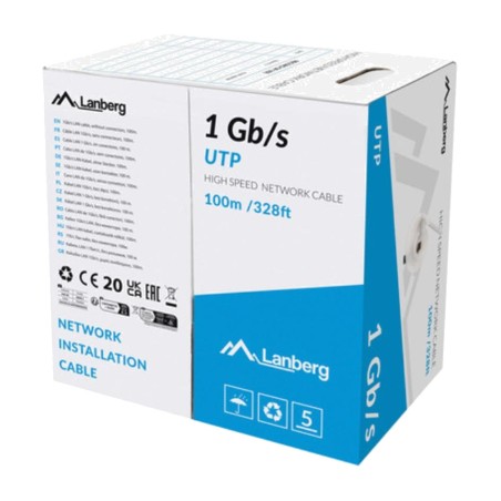 merev ethernet kábeltekercs telepítéshez cat6 u/utp cca awg23 100 m lcu6-10cc