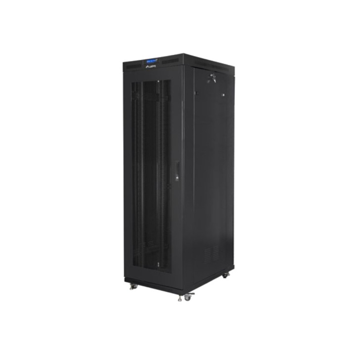 LANBERG Estante de chão com porta perfurada e tela LCD 19"