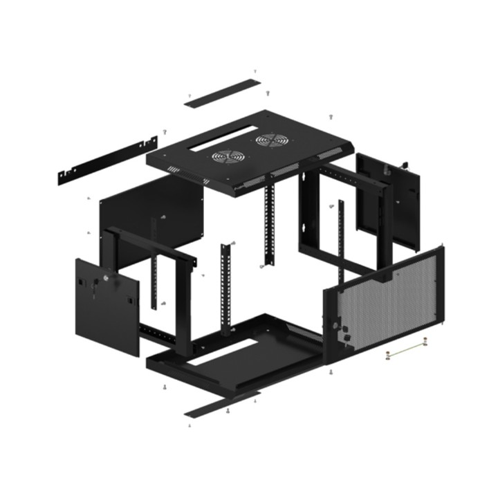 LANBERG Rackova skriňa s perforovanými dverami na montáž na