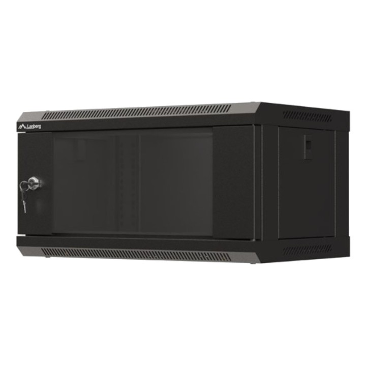 LANBERG Wandmontierter Rackschrank mit Glastür 19" 4U