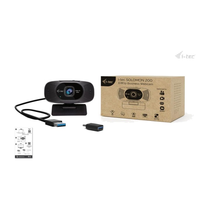 I-TEC Full-HD-1080p-Business-Webcam mit zwei Mikrofonen und