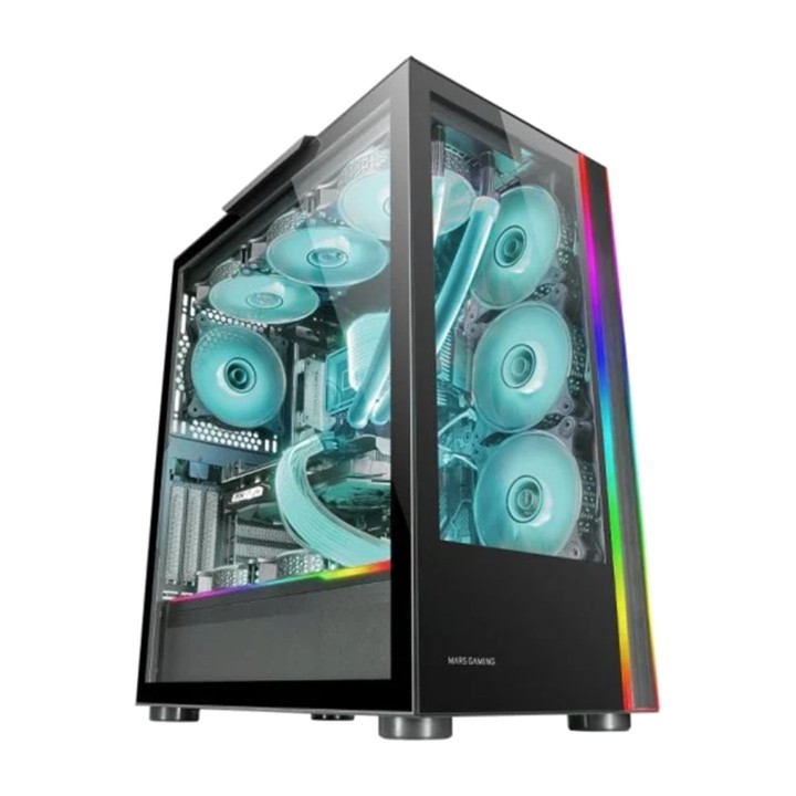 MARS GAMING XXL tower PC case with dual tempered glass