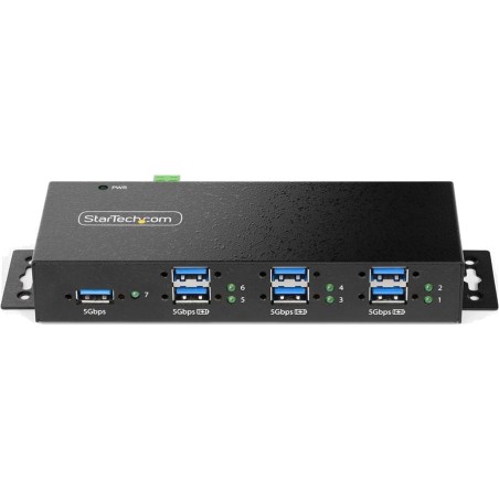 hub usb industrial gestionable de 7 puertos para carril din 3.2-gen2 10gbps 5g7aindrmusb-ahub