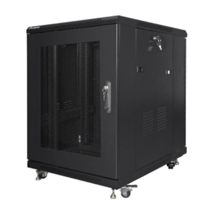 LANBERG Padlós rack szekrény perforált ajtóval 19" 15U