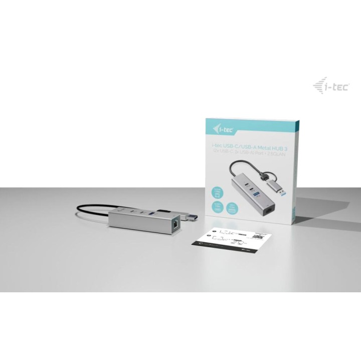 I-TEC USB-C/USB-A hub with 3 ports and 2.5 Gigabit Ethernet