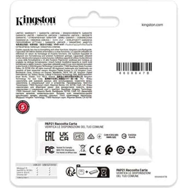 KINGSTON USB-3.2-Flash-Laufwerk mit Kappe und