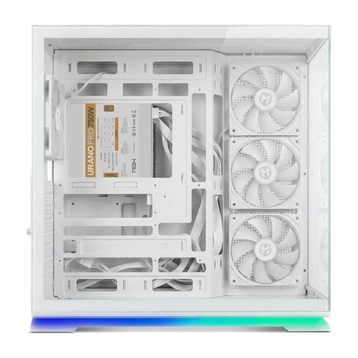 NOX ATX-Midi-Tower-Gaming-PC-Gehäuse mit gehärtetem Glas und