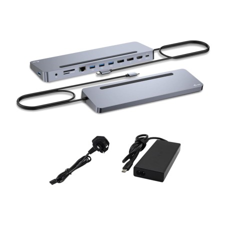docking station usb-c ergonómica 12 en 1 para 3 monitores con cargador c31flat2pdpro100w 100w