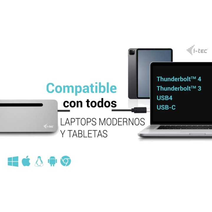 I-TEC Ergonomic 12-in-1 USB-C docking station for 3 monitors