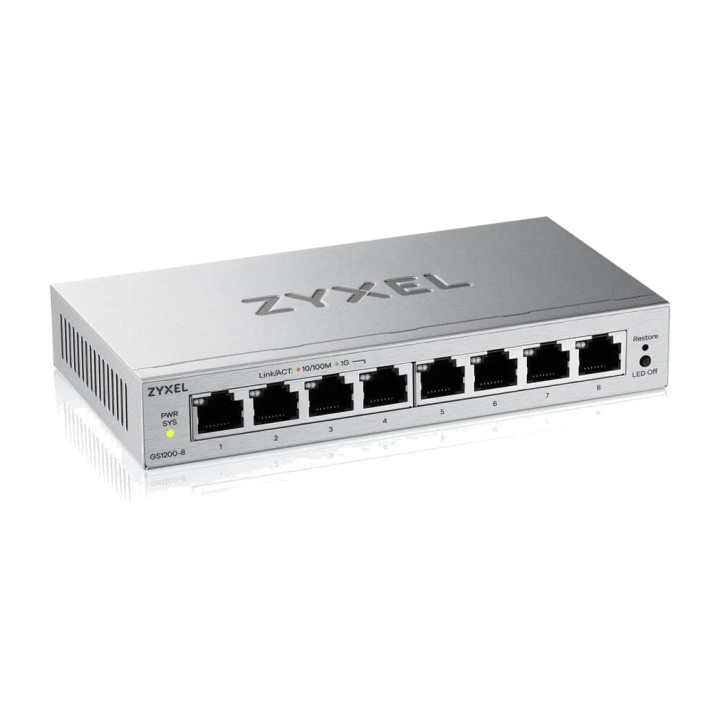 ZYXEL Switch gestionado de 8 puertos Gigabit GS1200-8V3