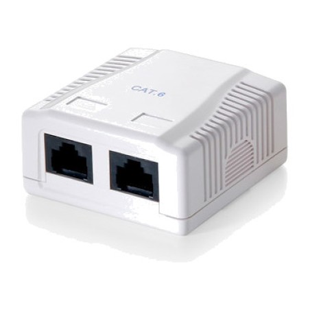 roseta de superficie con 2 tomas rj45 hembra 235112 cat5e