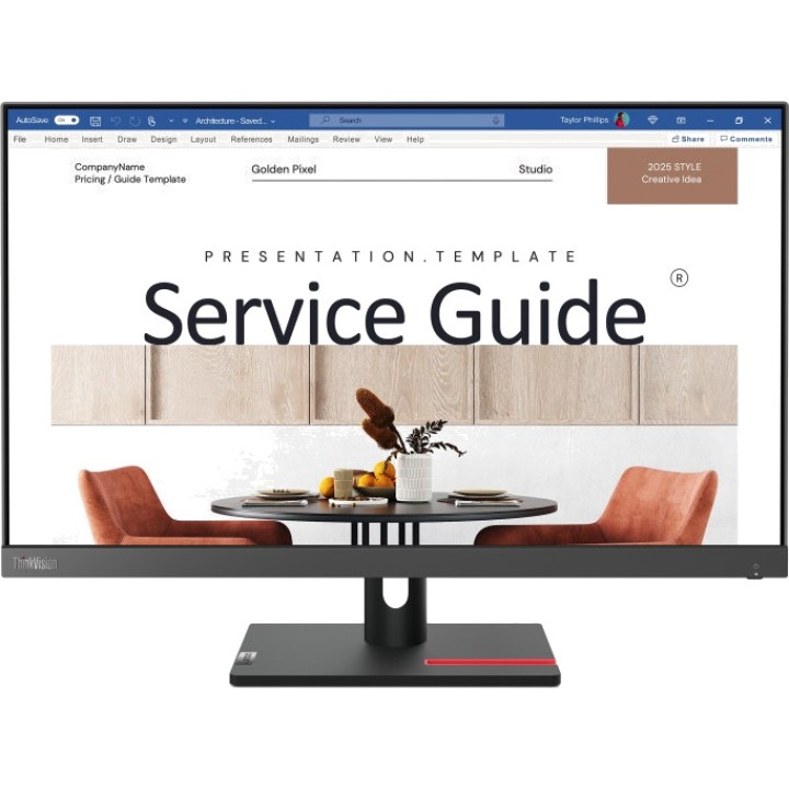 LENOVO Monitor IPS para oficina y hogar THINKVISION-S24I-30