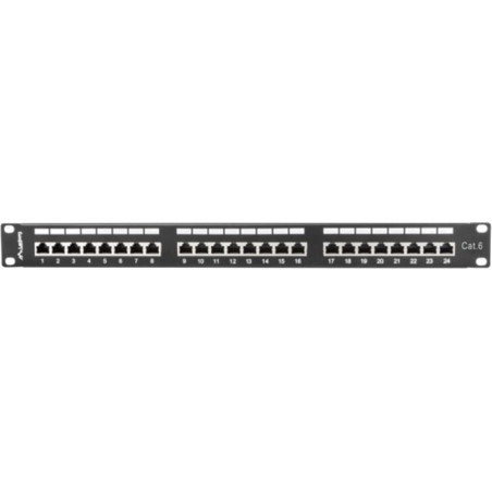 patch panel apantallado de 24 puertos para armario rack 19" 1u cat.6 s/ftp pps6-1024-b