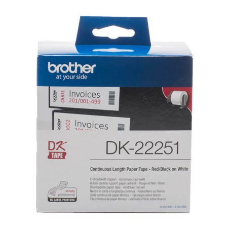 rotolo di nastro continuo bicolore per stampante di etichette dk-papel 62mm x 15,24m