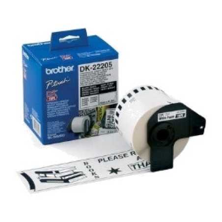 rotolo di nastro continuo in carta per stampante di etichette dk-22205 62mm 30,48m