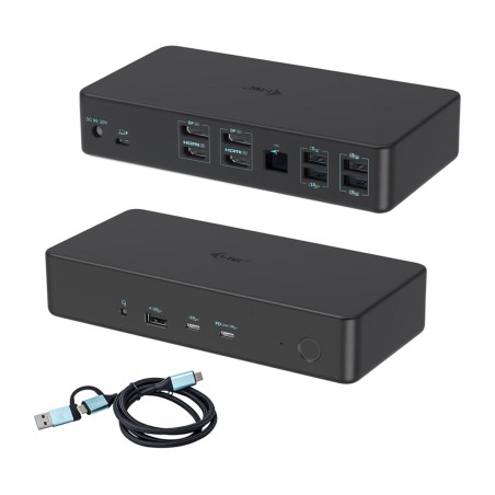 station d’accueil universelle usb-c 14-en-1 avec double sortie 4k, réseau et charge power delivery cadual4kdockpd2 100w