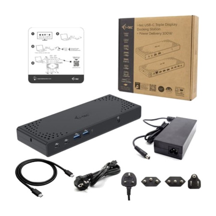 I-TEC Universal 14-in-1 docking station for 3 4K monitors