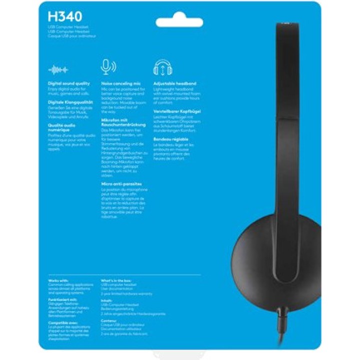 LOGITECH Auriculares con micrófono USB H340 981-000475