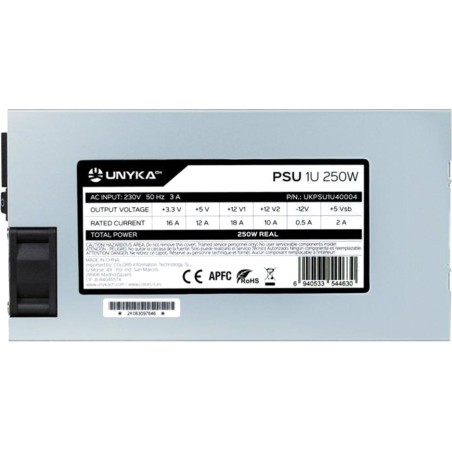 fuente de alimentación flex atx para servidor 1u 250w apfc 195x100x40mm