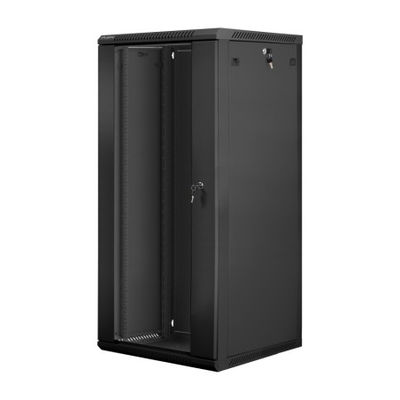 rackskåp med glasdörr för väggmontering 19" 27u 600x600mm wf01-6627-10