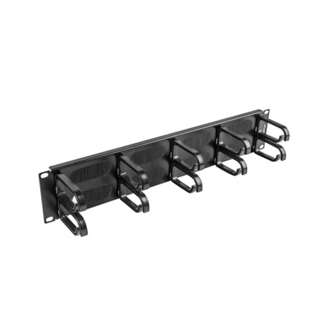organizador de cables tipo b con 10 anillas y cepillo para armario rack 19" 2u ak-1204-b