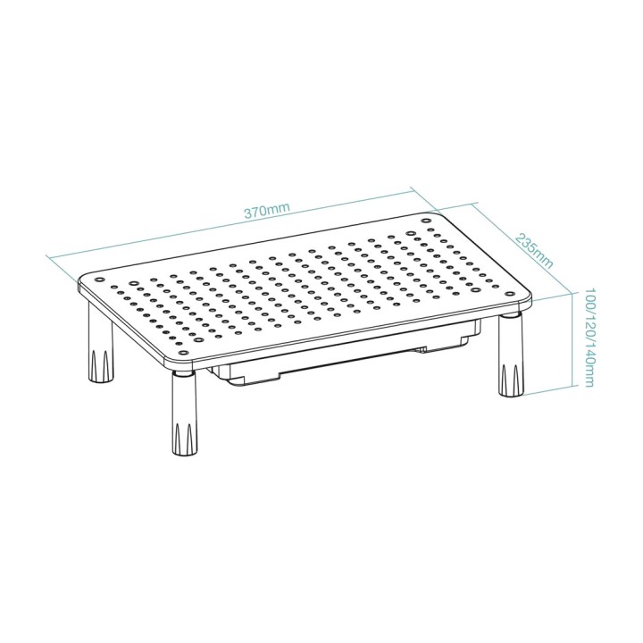 TOOQ Monitor riser with drawer and adjustable height TQMR087