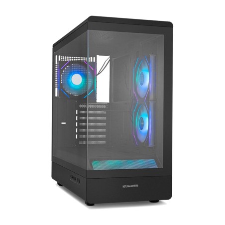 atx igralno semi-tower ohišje s kaljenim steklom brez okvirja in argb hummer-signal gpu-420mm cpu-174mm