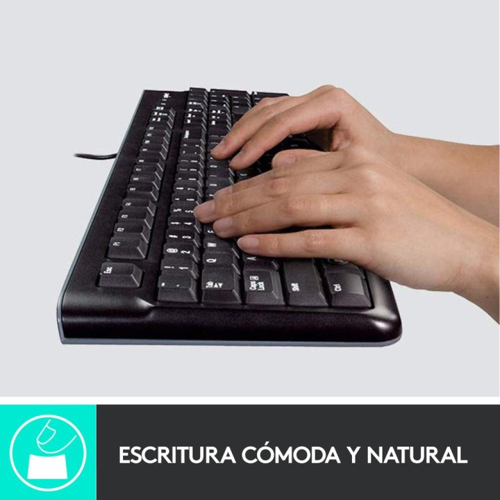 LOGITECH Spanish USB wired keyboard and mouse combo MK120