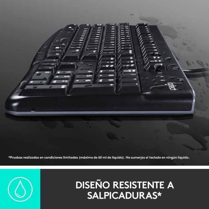 LOGITECH Combo de teclado y ratón con cable USB en español MK120 QWERTY-ES 920-002550