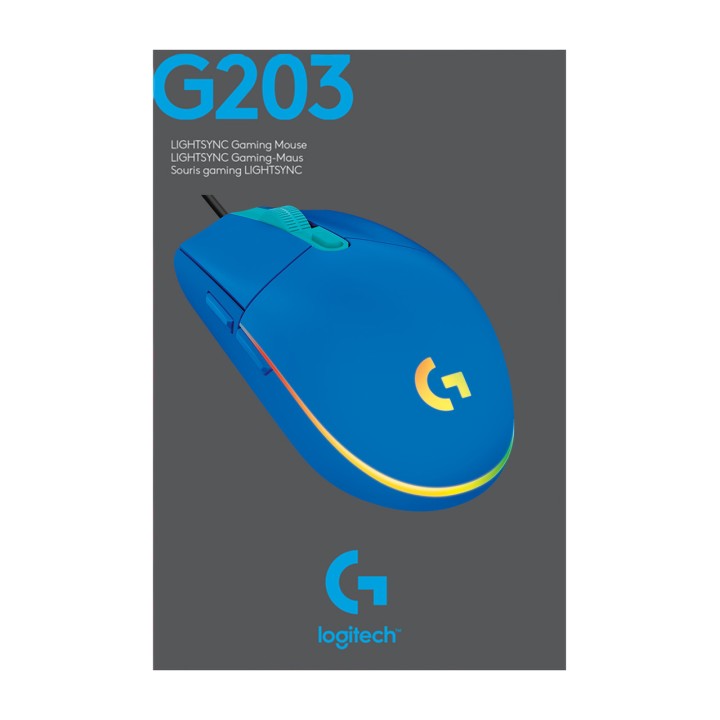 LOGITECH Kabelgebundene Gaming-Maus G203 LIGHTSYNC-8000DPI