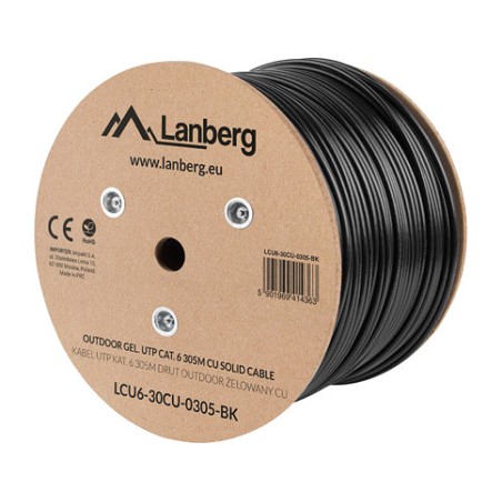 tiszta rézből készült ethernet kábeltekercs nedvességálló géllel kültéri használatra cat6 u/utp awg23 305 m lcu6-30cu