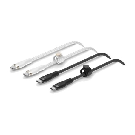 pack of 2 silicone cables with magnetic closure and usb-c connectors pro-flex cab011bt 100 cm